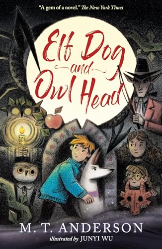 Elf Dog and Owl Head (Black and white illustrations)